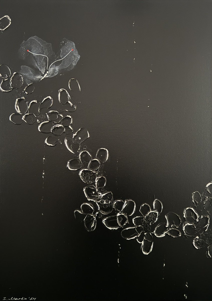 Abstract Animal Painting By Svetlana Martin, 20 X 28", Through Silvered Silence-Ii, Original Artwork