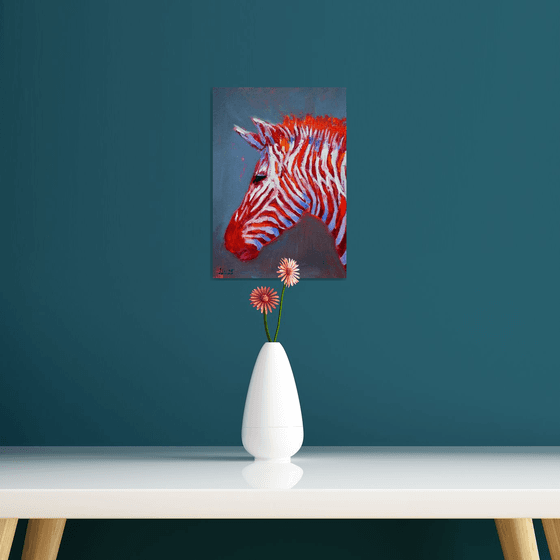Zebra in red