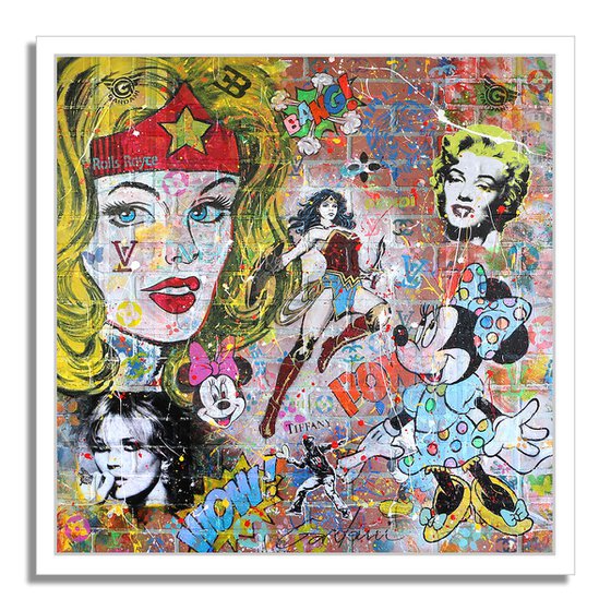 Wonder Woman Rolls Royce - Brick Wall Panel