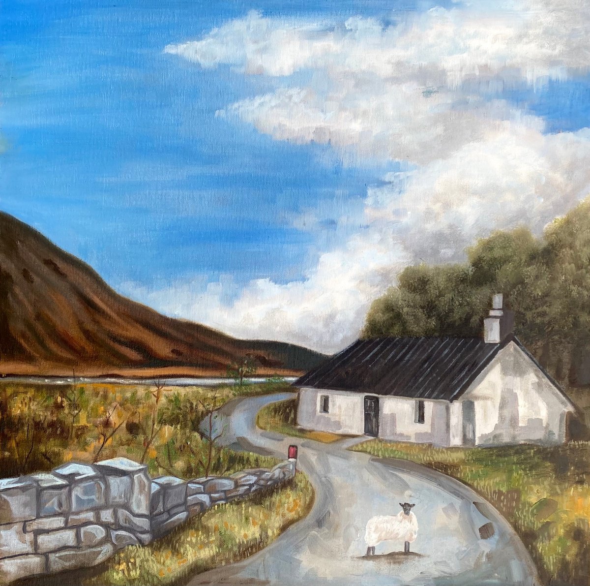 Photorealistic Landscape Oil Painting By Stevie Nicholson, 20 X 20", Glen Etive, Original Artwork