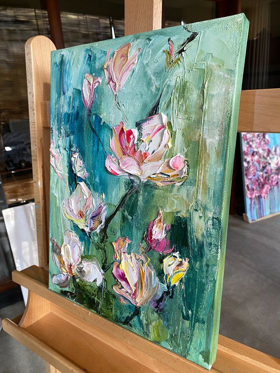 Magnolia Blossom Oil Art
