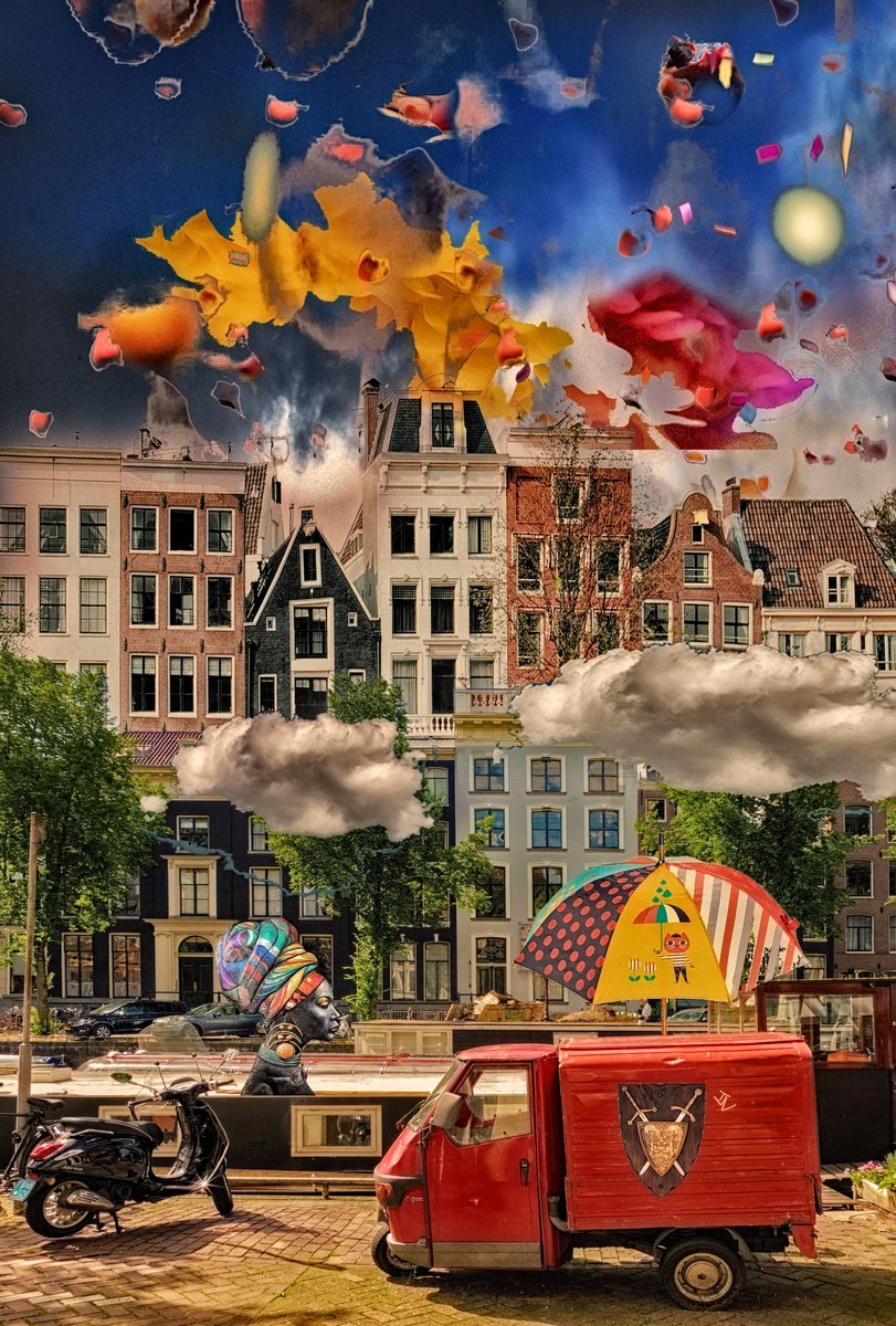 Surrealistic Cityscapes Photograph By Geert Lemmers Fpa, 31 X 39, Amsterdam View 1837, Original Artwork