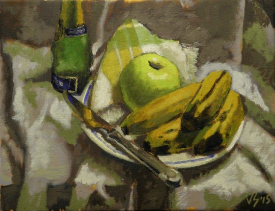 Plàtans, poma i ganivet