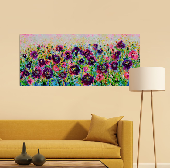 Opium Poppy Field, Purple Poppies