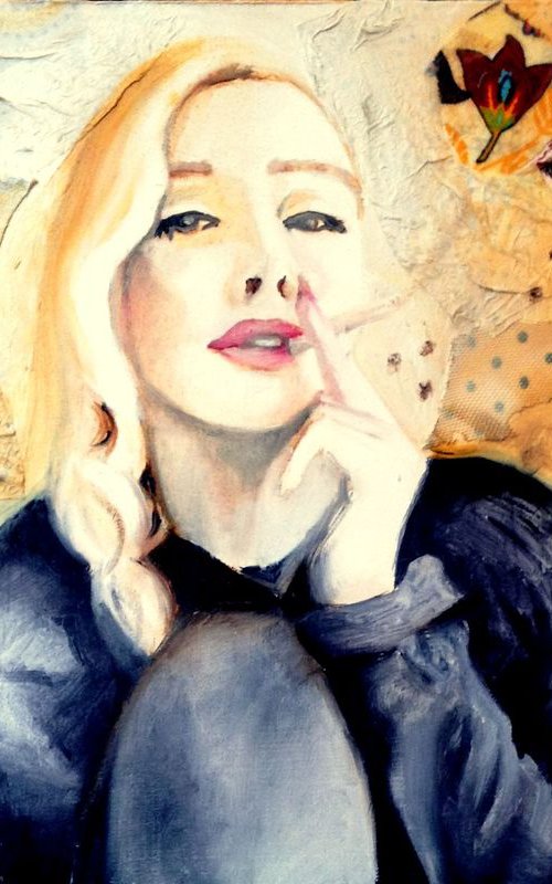 Self portrait with cigarette by Valentina Toma' aka Zoe Chigi
