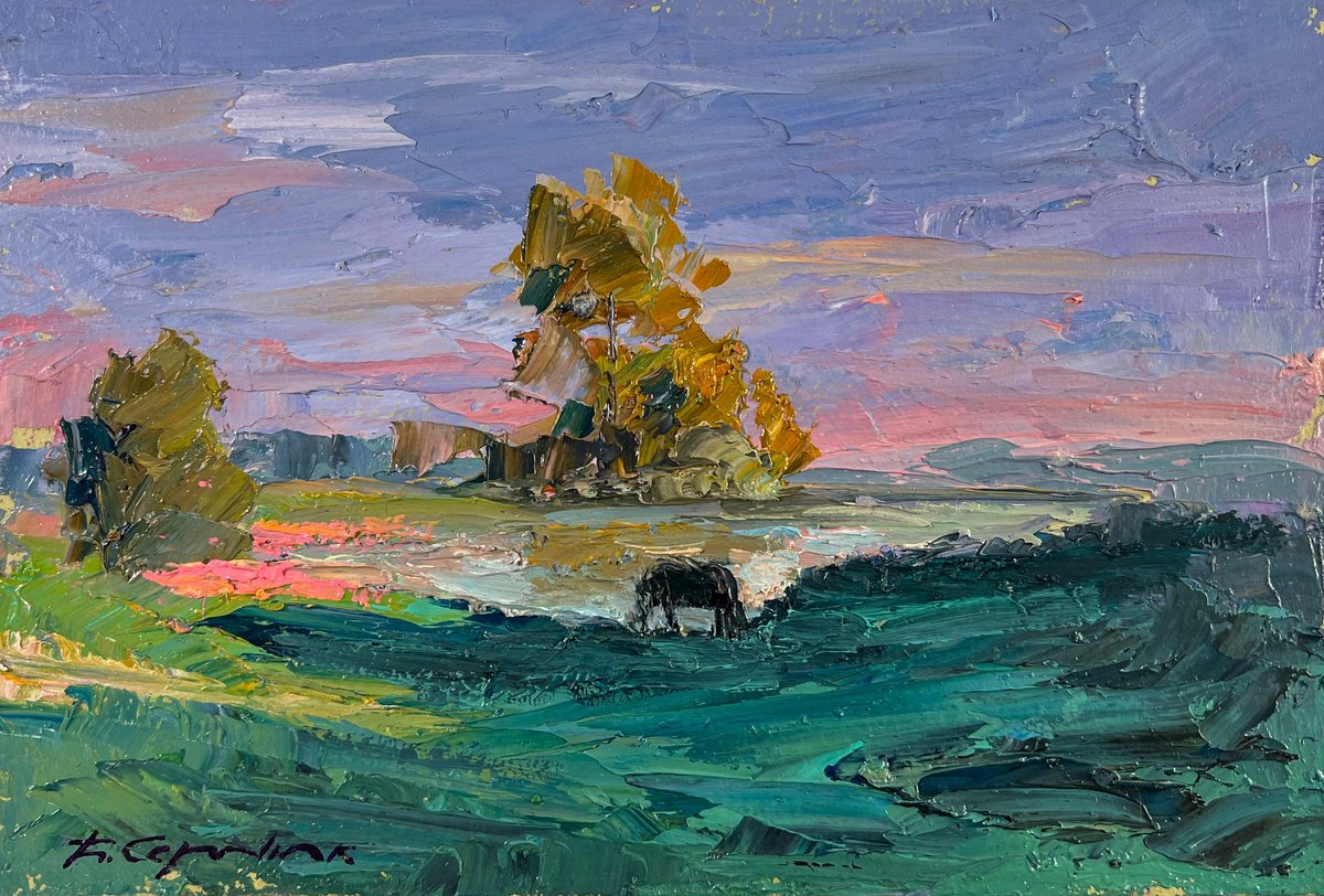 A Quiet Night Passes Among The Grasses By Boris Serdyuk, 10 X 7, Artwork For Sale On Artfinder