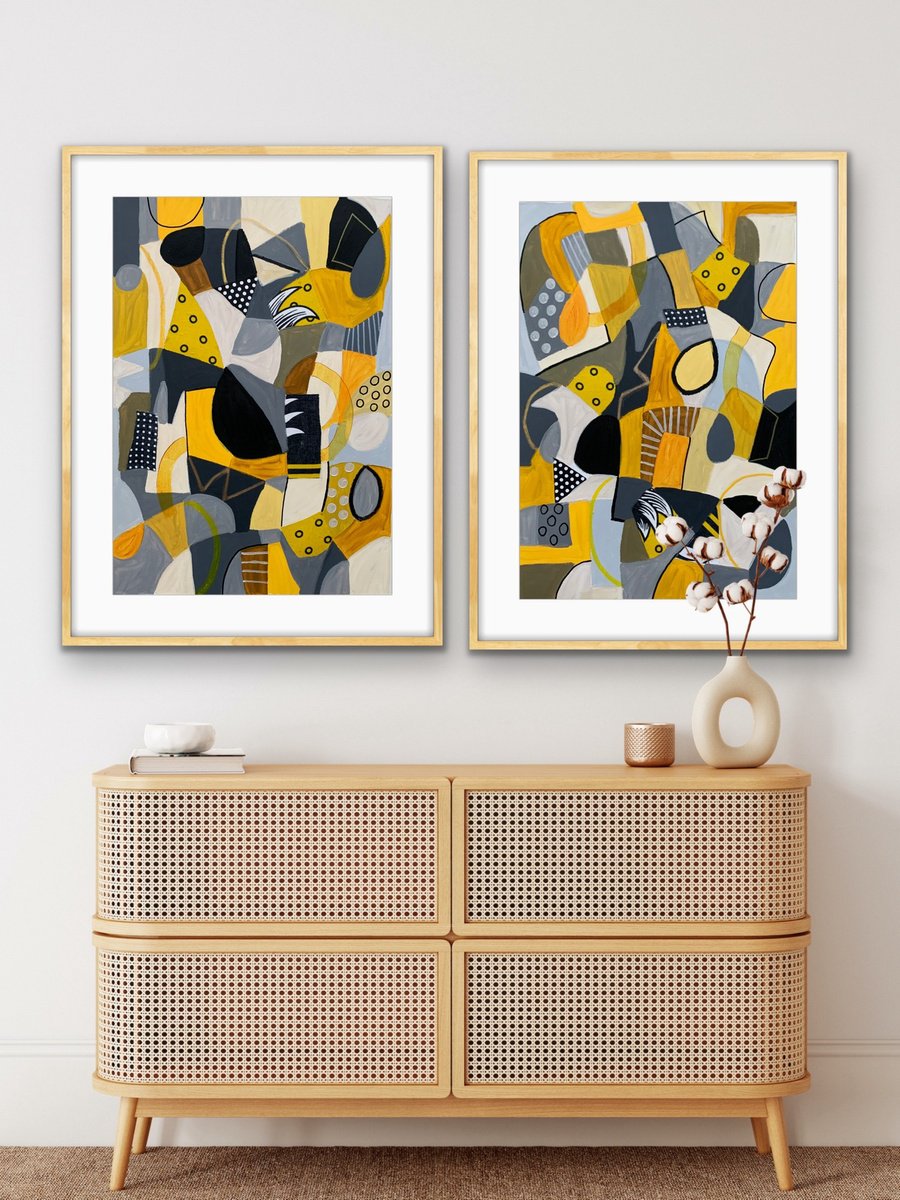 Organic Abstract Acrylic Painting By Rashna Hackett, 20 X 27", Summer