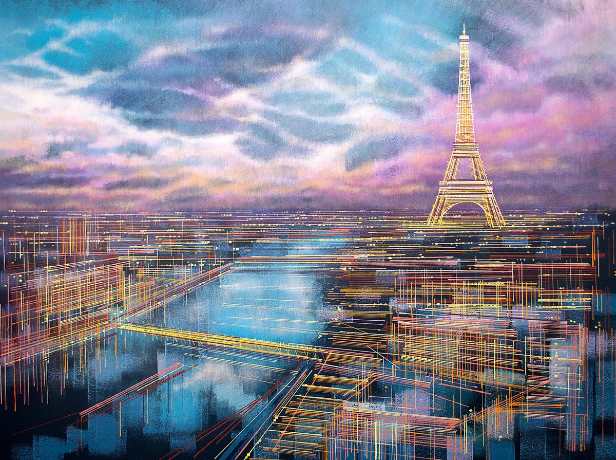  Paris Sky At Sunset By Marc Todd, 40 X 30, Artwork For Sale On Artfinder