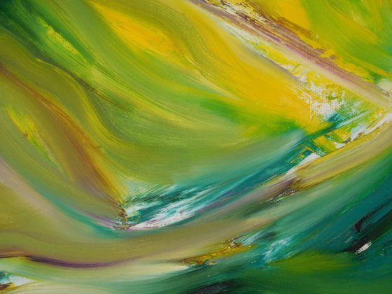 Perception - 120x30 cm, LARGE XL, Original abstract painting, oil on canvas