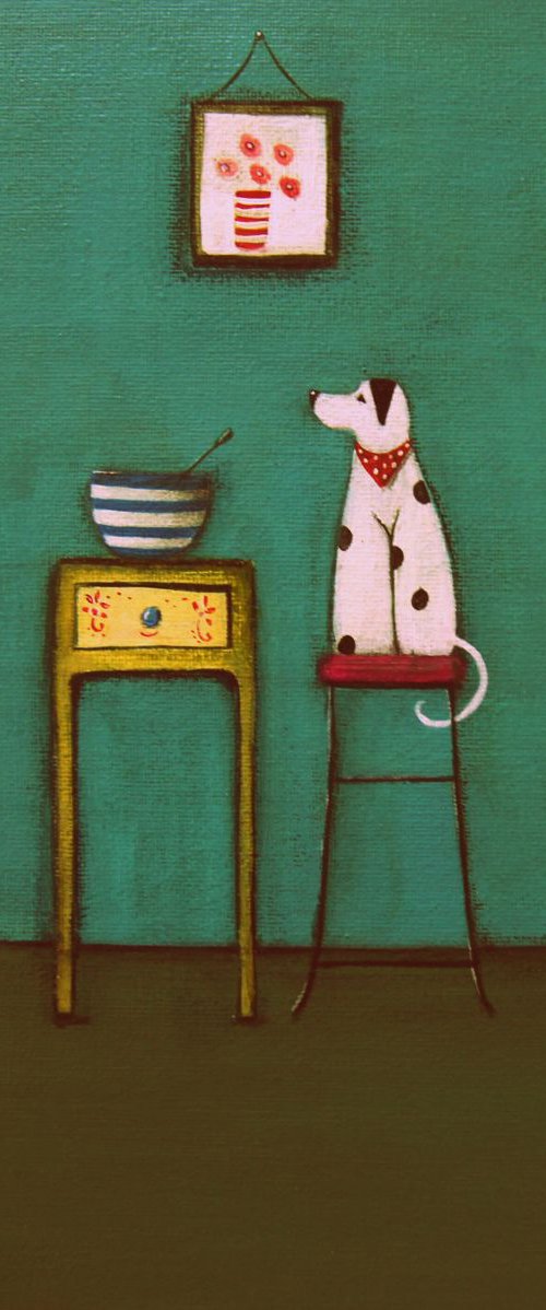As Molly Waits To Lick The Bowl Clean.. by Jackie Henderson