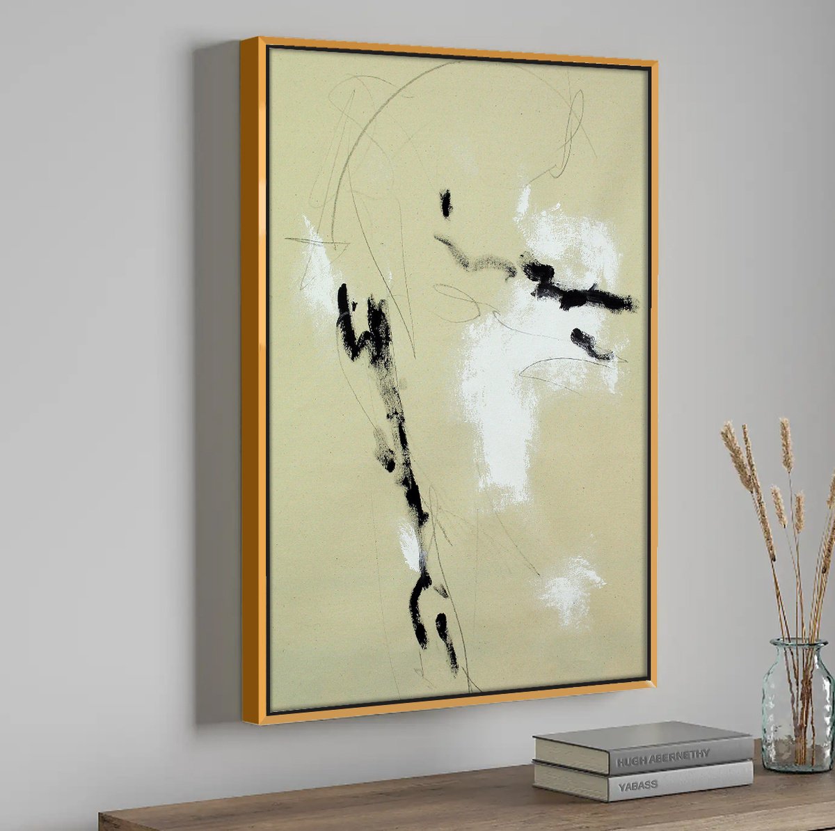 Abstract Oil Painting By Hugh Abernethy, 24 X 30, Pottt., Original Artwork