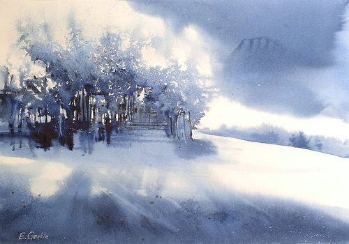 Sunny winter landscape by Elena Genkin
