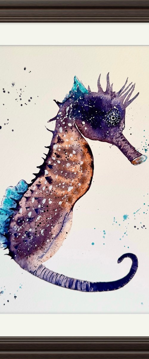Purple Seahorse underwater by Yuliia Sharapova