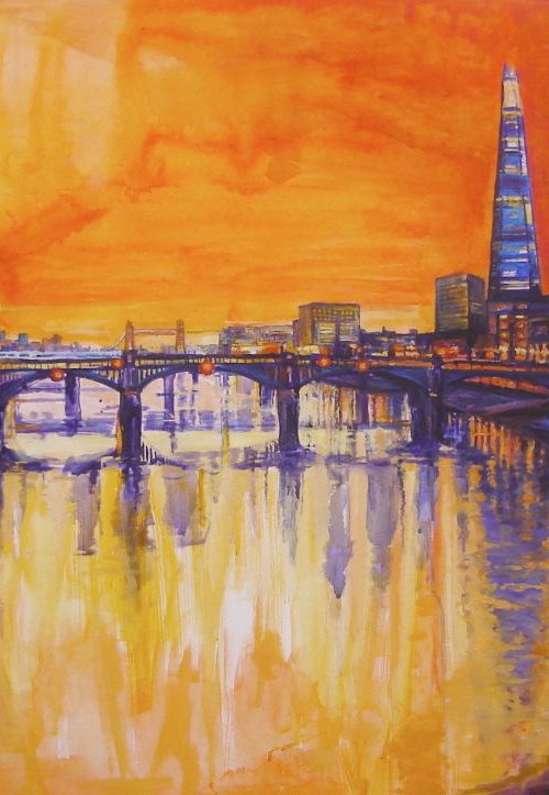 Sunsetting behind the Shard, London by Patricia Clements
