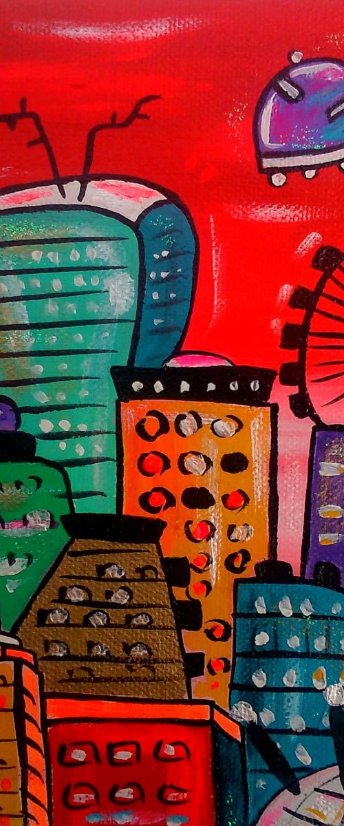 Bright Red London by Maria Luisa  Azzini