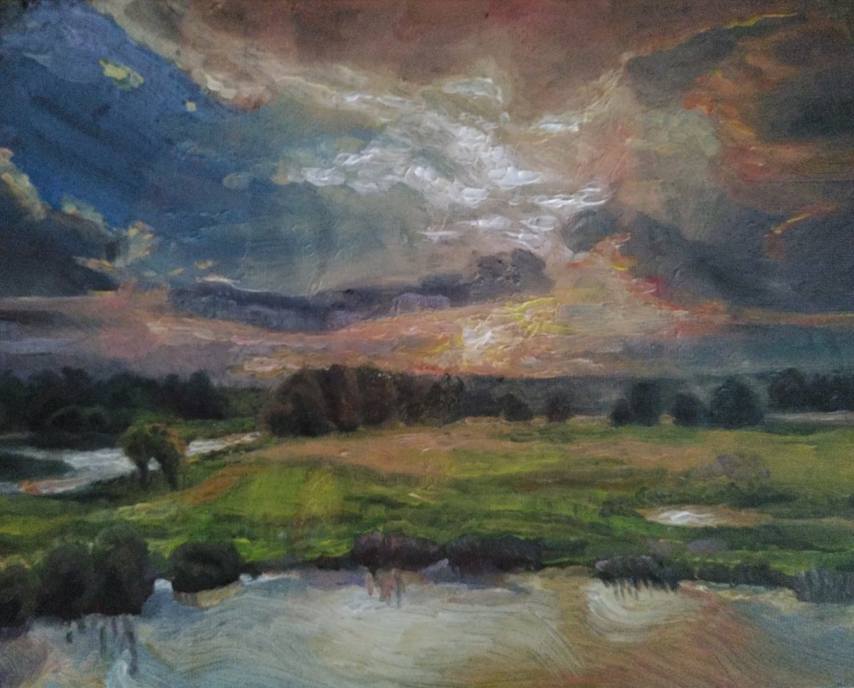 Landscape Oil Painting By Viktoria Deri, 10 X 8", Landscape, Original Artwork