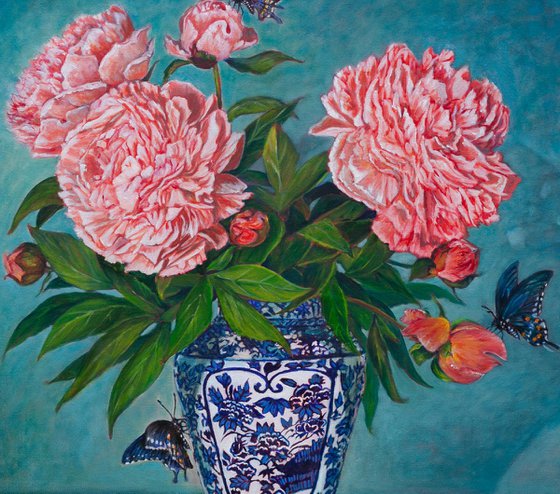 Peonies and Butterflies