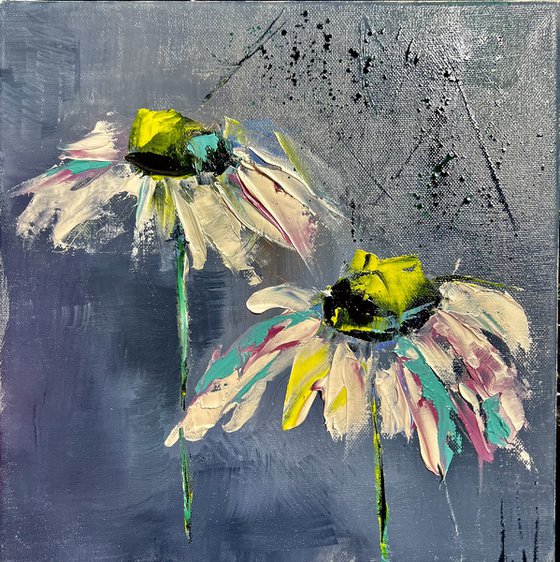 WILD FLOWERS, Oil on canvas panel