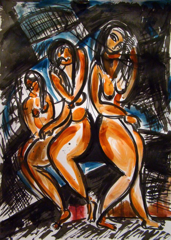 'Three Female Figures'