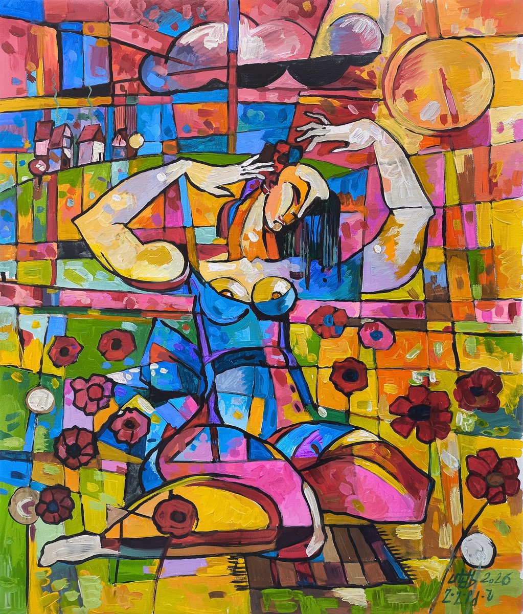 A Woman In A Spring Mood By Meliq Khazaryan, 20 X 24, Artwork For Sale On Artfinder