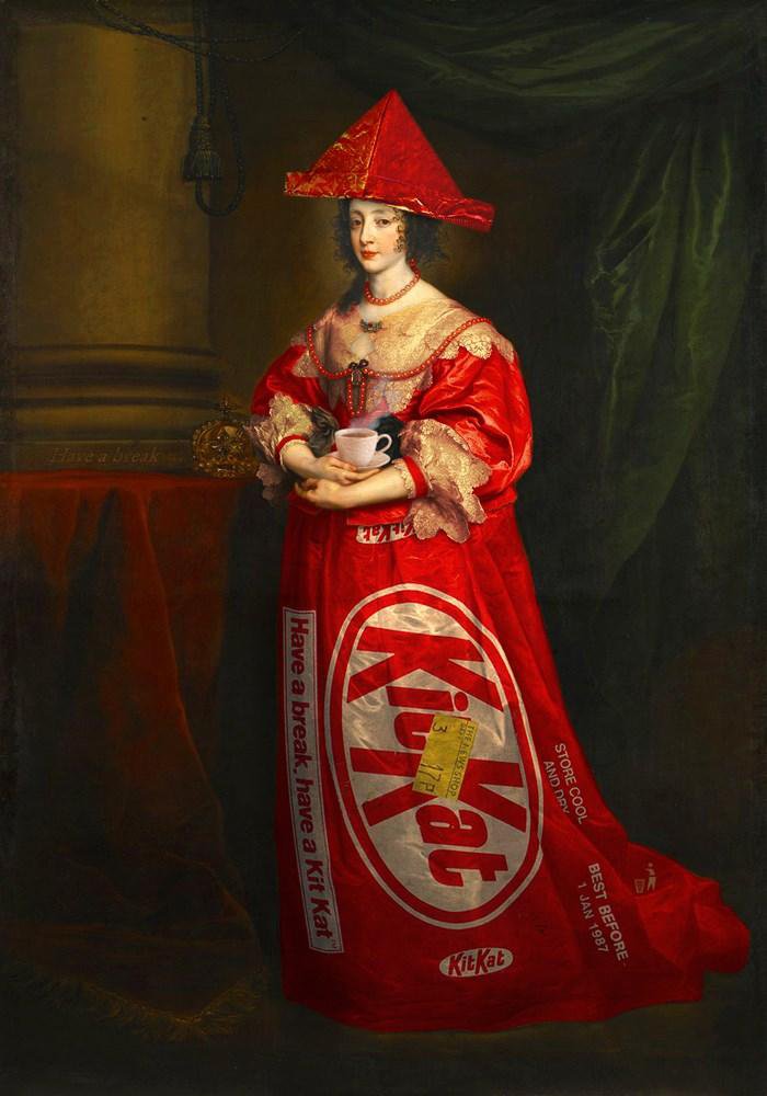 Surrealistic Portrait Giclee Print By Little Fish Design, 17 X 24", A Nice Cuppa Tea, Original Artwork