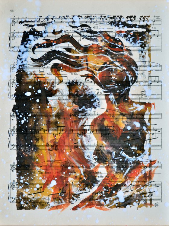 Dirty Wind - Collage Art on Vintage Music Sheet Page