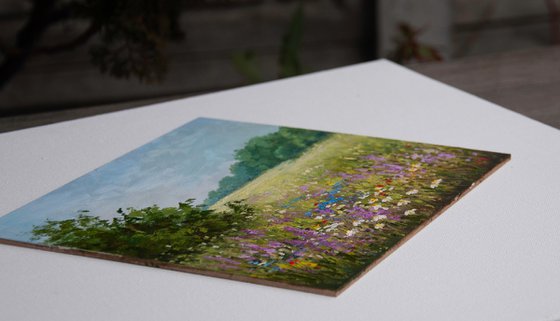 Flower meadow Oil painting