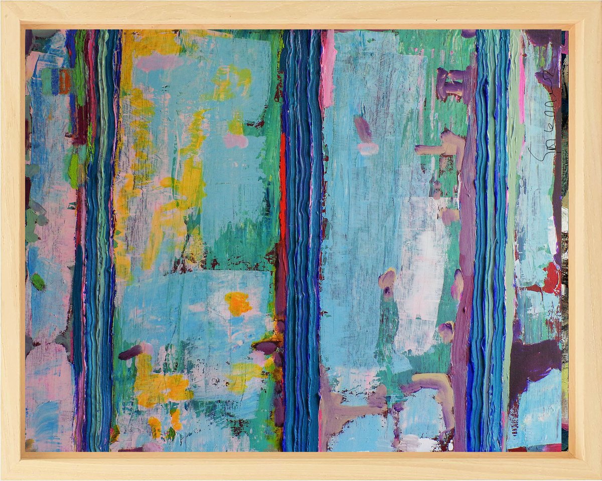 Organic Abstract Acrylic Painting By Geert Lemmers Fpa, 41 X 33, Paths Of Life Opus I, Original Artwork