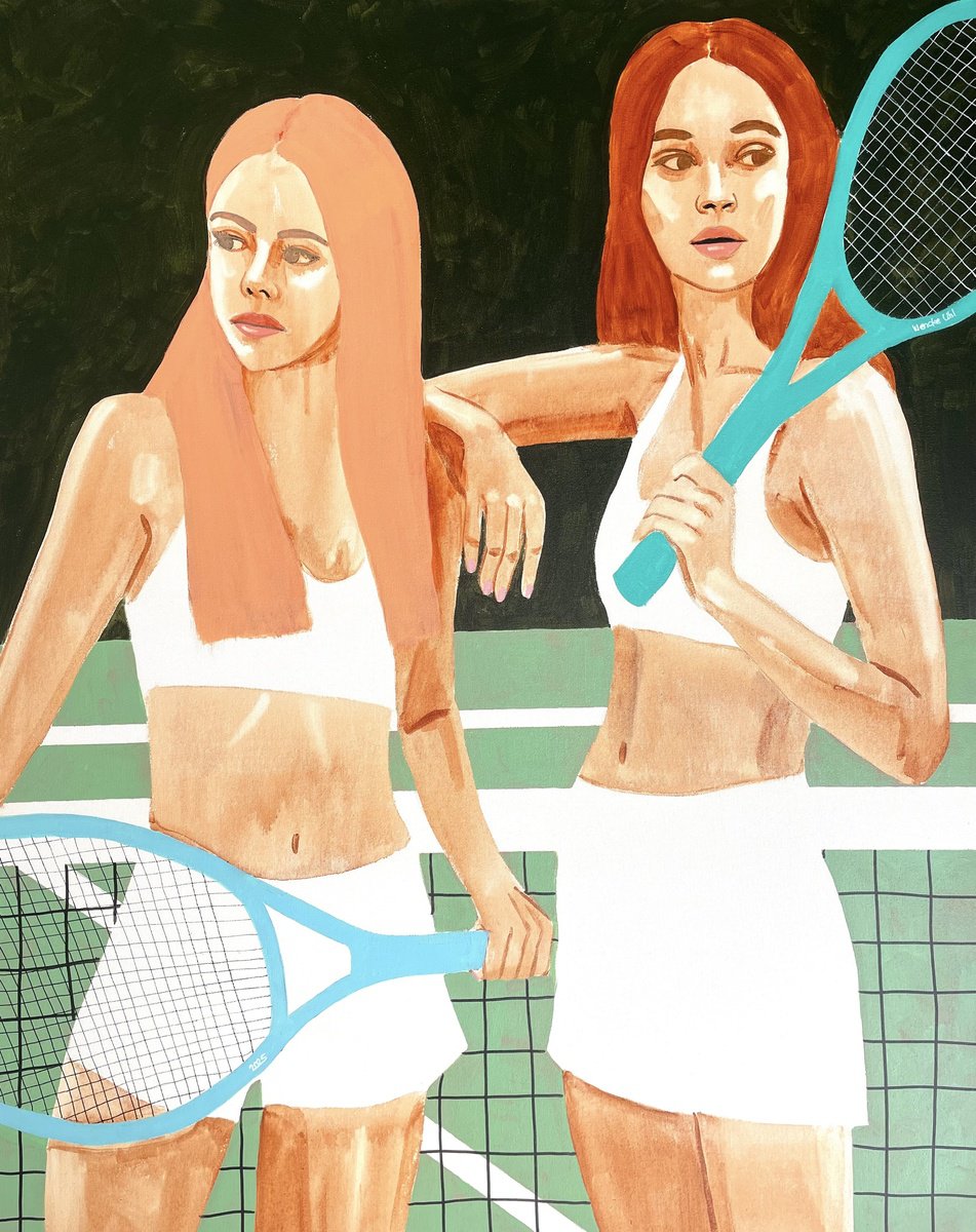 Urban And Pop Portrait Acrylic Painting By Wencke Uhl, 31 X 39", Well..., Original Artwork