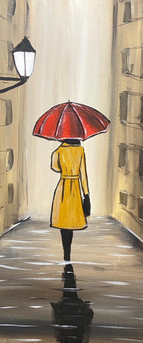 Lady With the Red Umbrella 6 by Aisha Haider