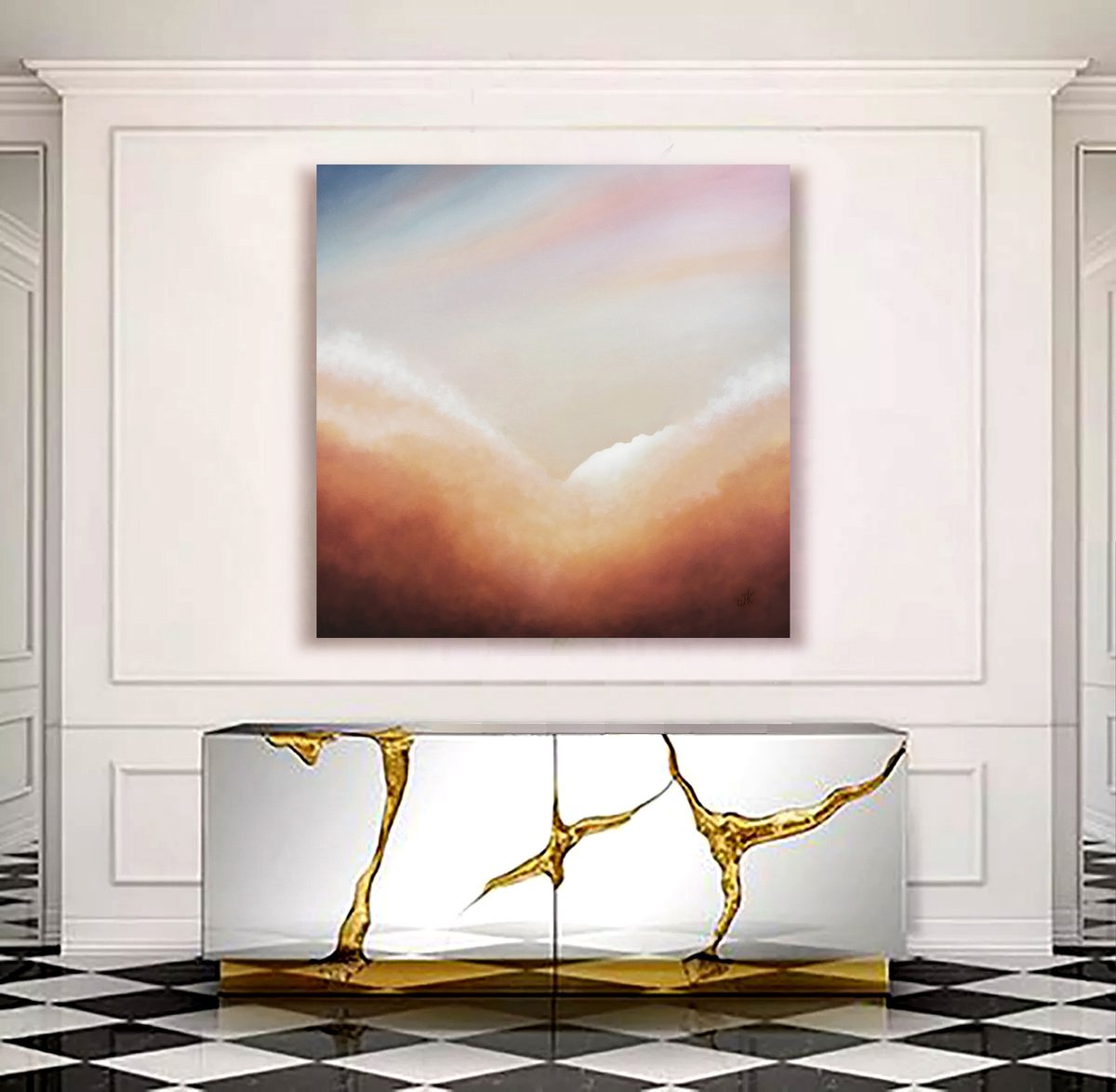 Large Abstract Landscape 02 - Oil Painting on Canvas 100×100 cm