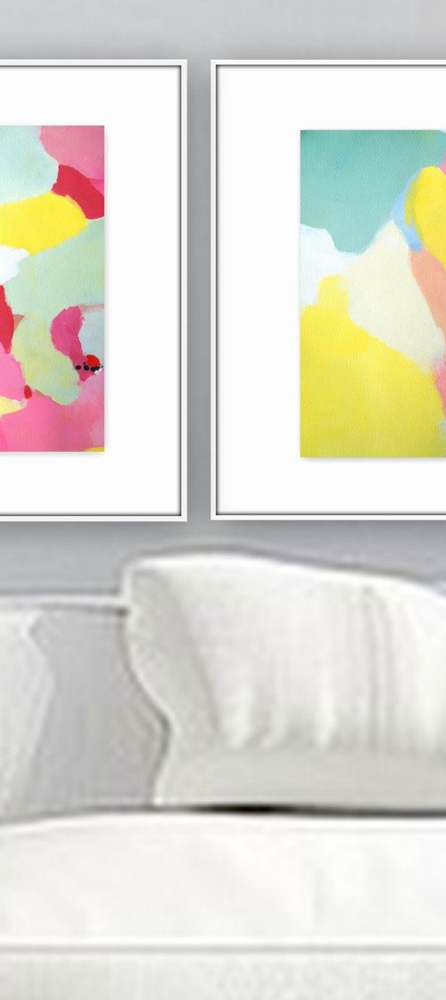 2 Original Acrylic Artworks. by Nadia Moniatis