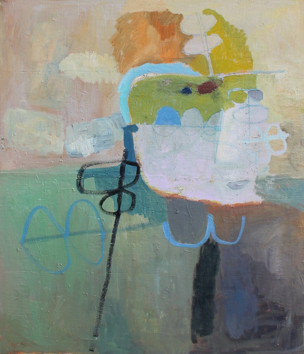 Abstract Portrait Oil Painting By Sergiy Dekalyuk, 39 X 46", The Ruler Of The Mountain, Original Artwork