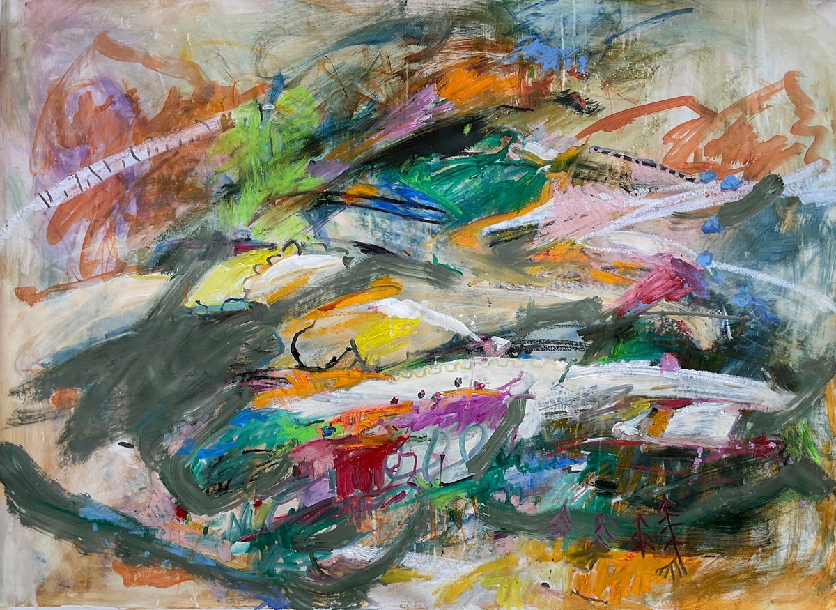 Expressive Oil Painting , Mind The Step By Lana Verdi, 57 X 42, Artwork For Sale On Artfinder