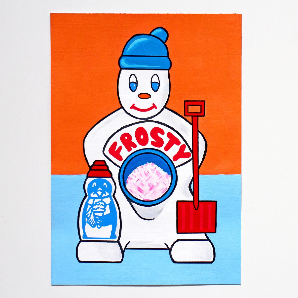 Urban And Pop Still Life Acrylic Painting By Ian Viggars, 8 X 12, Mr Frosty Ice Drinks Maker, Original Artwork