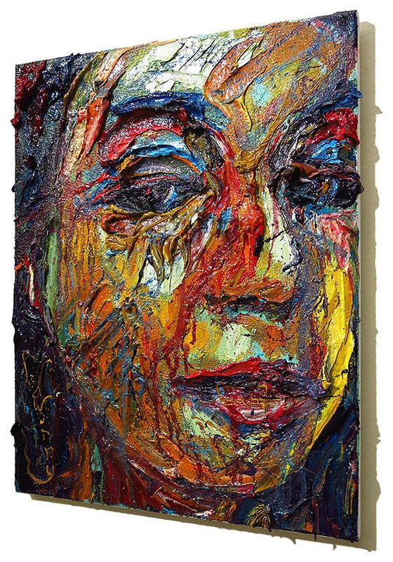 Original Oil Painting Portrait Abstract Female Expressionism Impressionism