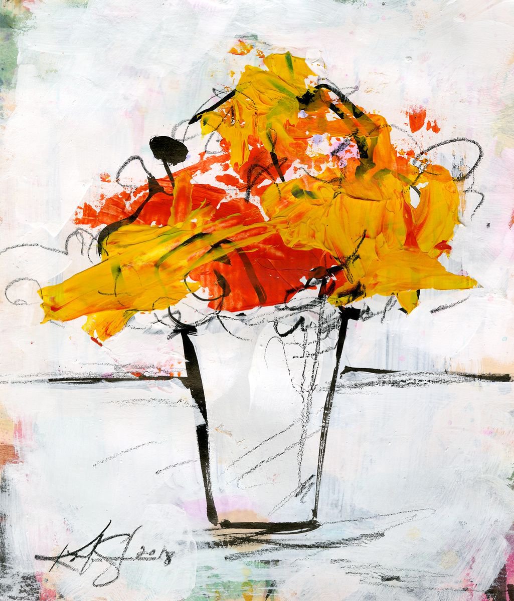 A Bouquet Of Flowers 9 - Mixed Media Floral painting by Kathy Morton Stanion by Kathy Morton Stanion
