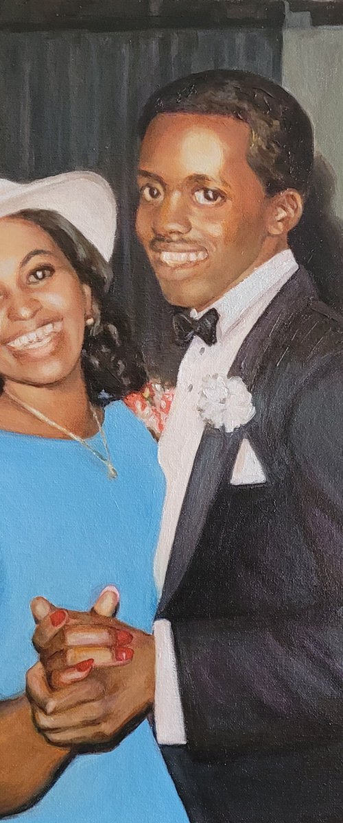 Commission Portraits of Darren and His Mom by QI Debrah