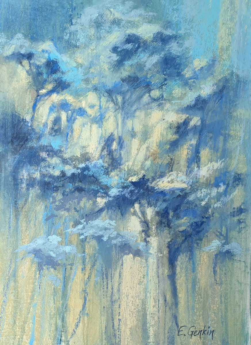 Impressionistic Landscape Pastel Drawing By Elena Genkin, 10 X 14, Queen Anne