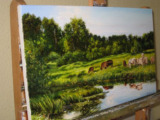 Cows by the River Meadow