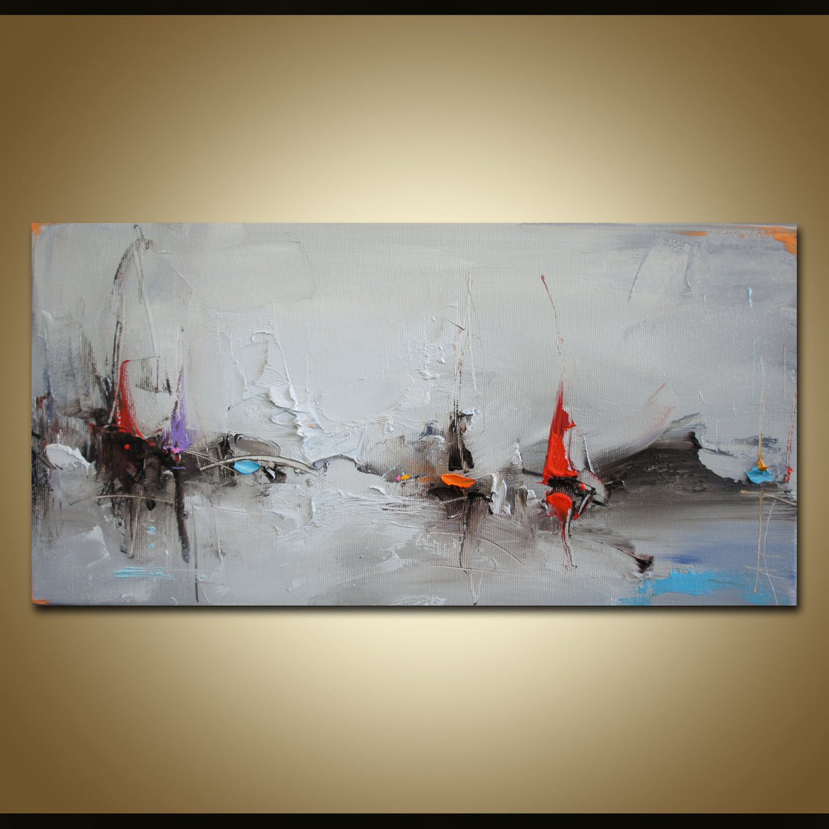 Abstract Sea , Abstract Oil Painting on Canvas by Stanislav Lazarov