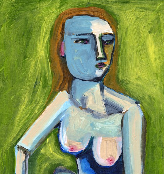 Nude Figurative Woman Naked Sitting