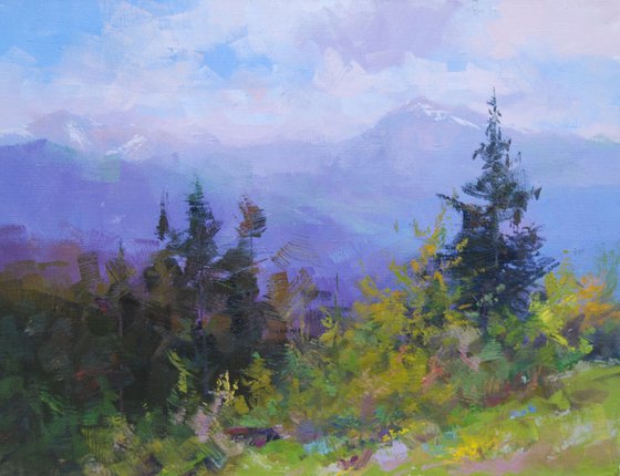Landscape painting - Brides of the mountains