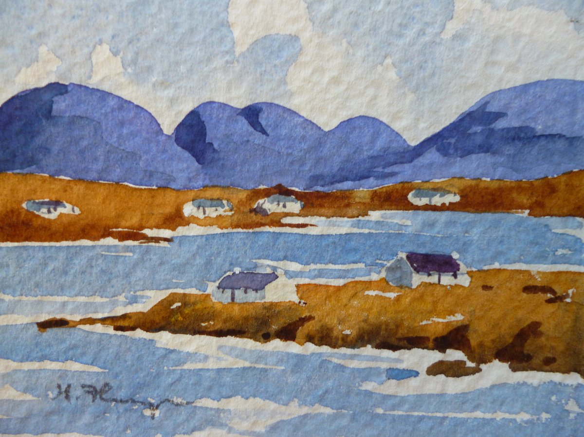 Connemara Mountains Watercolour by Maire Flanagan | Artfinder