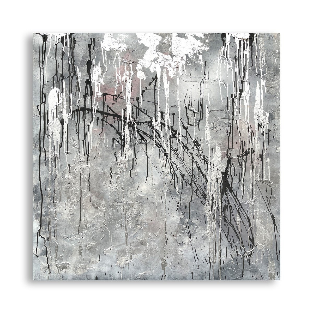 Abstract Landscape Painting By Victo, 39 X 39", Urban Serenity, Original Artwork