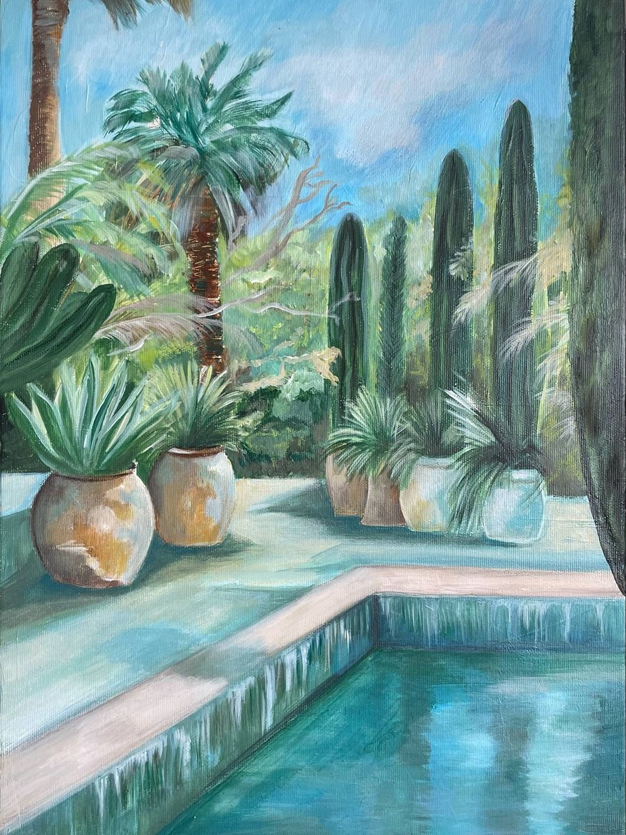 By The Pool - X By Nadya Peovska, 15 X 20, Artwork For Sale On Artfinder