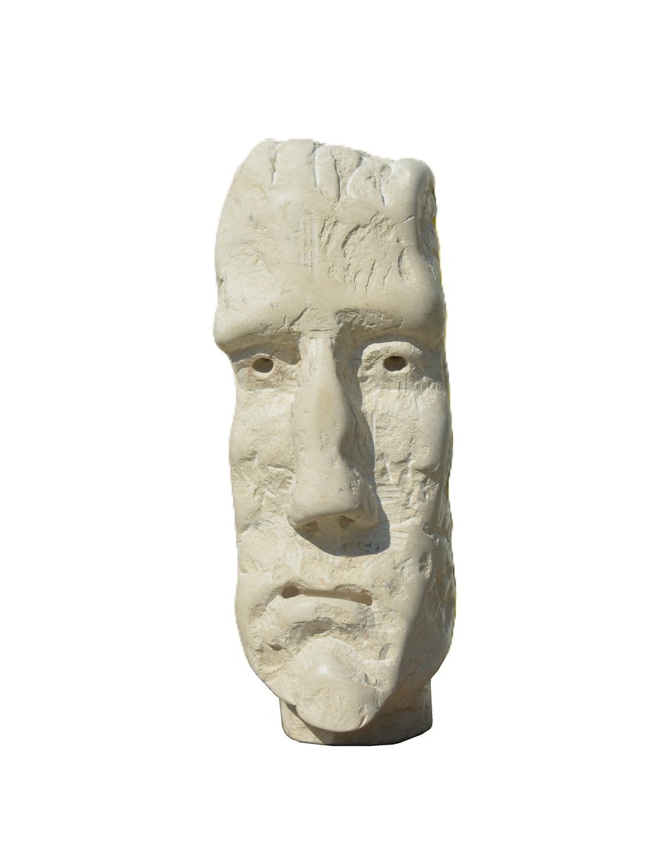 Impressionistic Stone Sculpture , Pyrrho Of Elis By Ognyan Chitakov, 7 X 17, Artwork For Sale On Artfinder