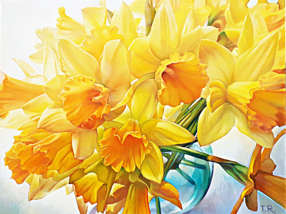 Messengers Of Spring (Daffodils) By Tatiana Rezvaya, 31 X 24, Artwork For Sale On Artfinder