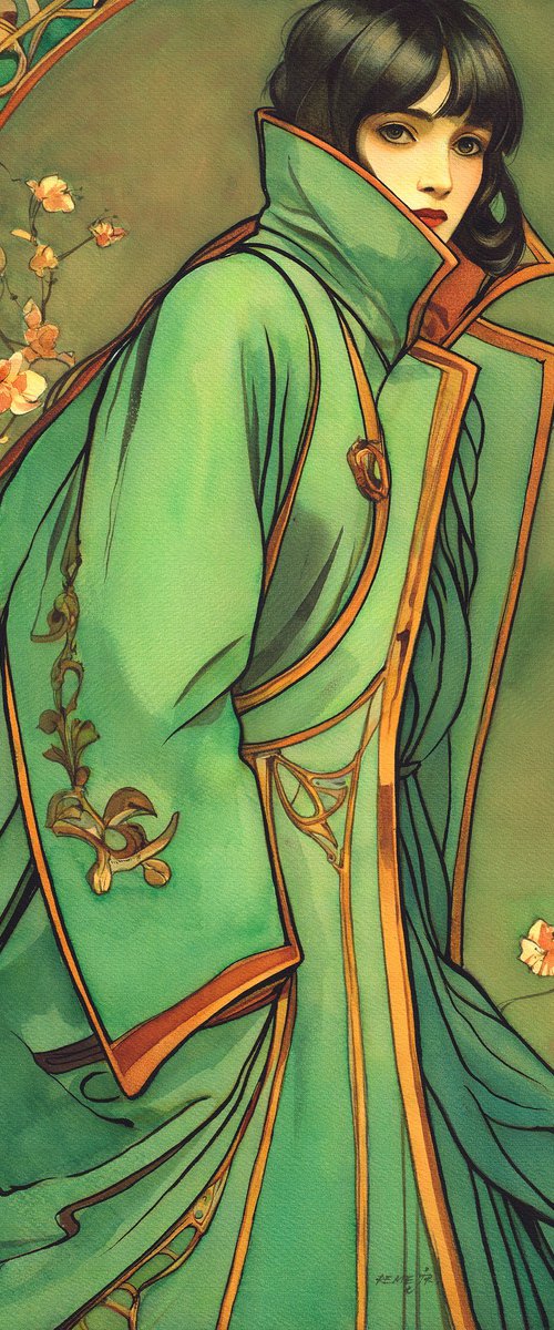 Art Nouveau Beautiful Girl by REME Jr.