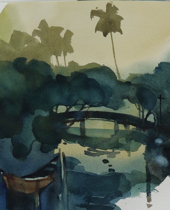 A drop of backwater dusk